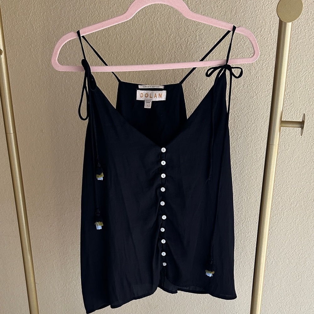Dolan Black Camisole with MOP Buttons